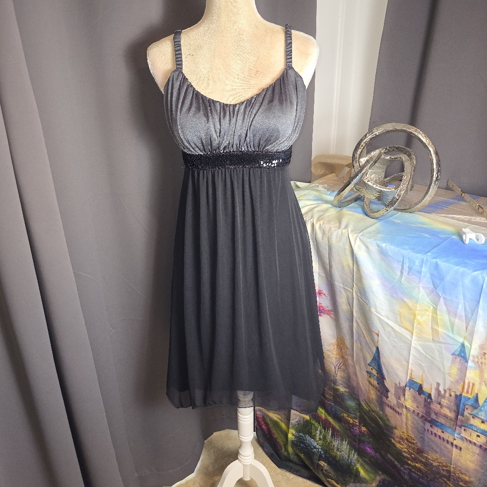 En Focus Party Dress Womens 10 Green Black Mini Cocktail Formal